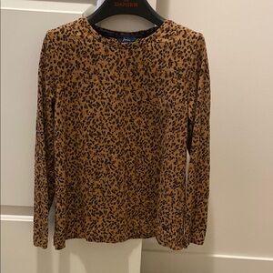 Joules Black and Brown Leopard Print Long Sleeve Top 8